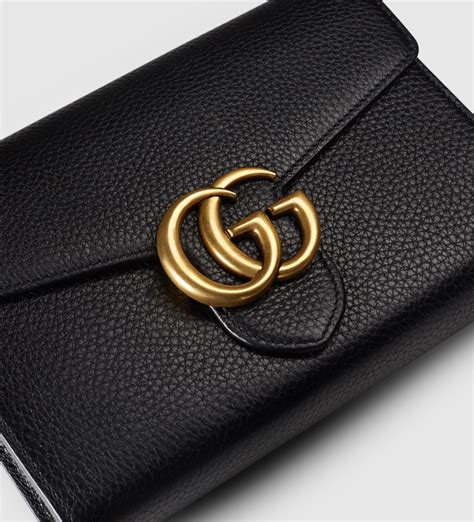 gucci black chain wallet